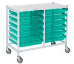 Classic Double Hospital Trolley With 12 Trays