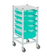 Compact Hospital Storage Trolley With 5 Trays