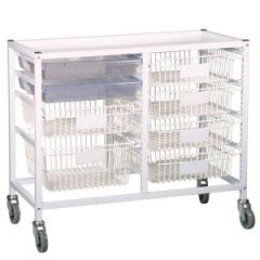 Classic Double Medical Trolley With 2 Trays and 6 Baskets